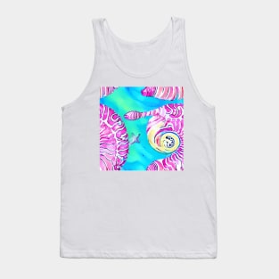 Pink seashells on turquoise Tank Top